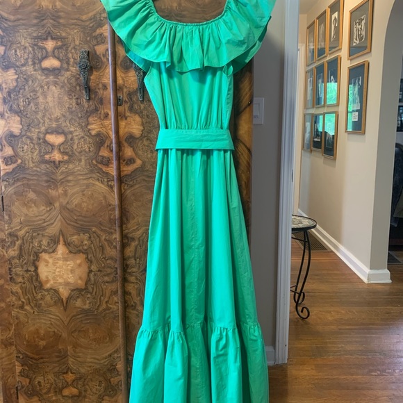 Poplin cotton summer maxi dress tired - Picture 2 of 10